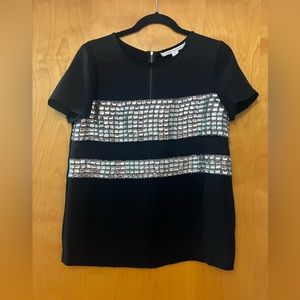 DVF Diane Von Furstenberg jeweled top sz 10